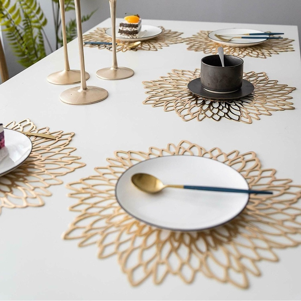 20 Gold Floral Placemats - Picture 2 of 5